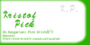 kristof pick business card